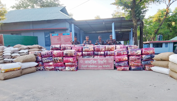 সিলেট সীমান্তে প্রায় সাড়ে ৩ কোটি টাকার চোরাই পণ্য জব্দ