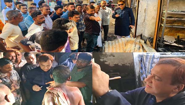 করেরপাড়ায় অগ্নিকাণ্ডে ক্ষতিগ্রস্তদের পাশে সিউক চেয়ারম্যান কয়েস লোদী