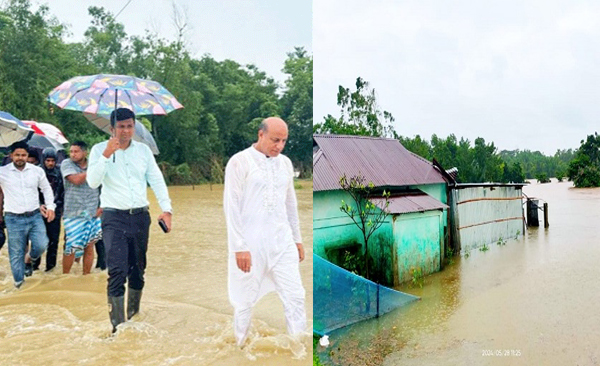 সিলেটে বৃষ্টি আর পাহাড়ি ঢলে বন্যার শঙ্কা