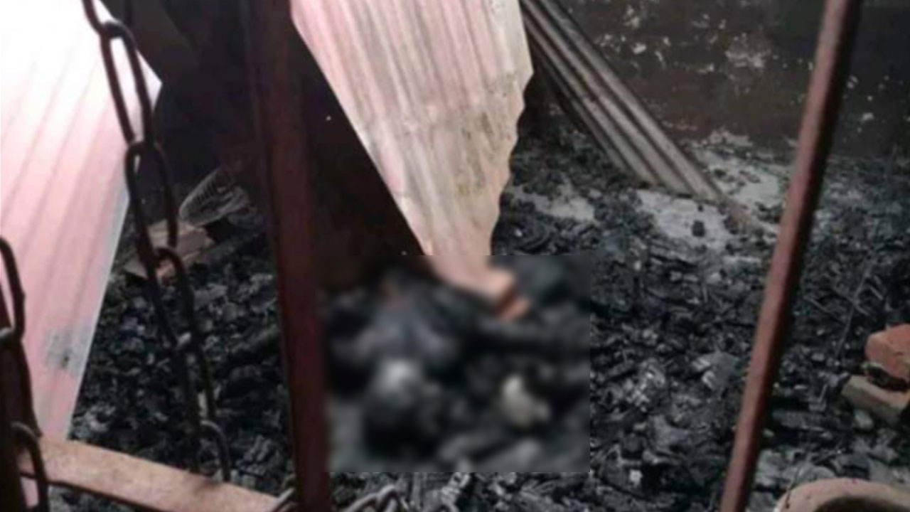 ধর্মপাশায় আগুন লাগা সেই ঘরে ছিল ১০ লিটার ডিজেল