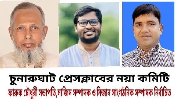 চুনারুঘাট প্রেসক্লাবের নতুন কমিটি গঠন