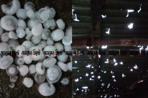 দোয়ারাবাজারে শিলাবৃষ্টিতে সহস্রাধিক বাড়ি ঘর ক্ষতিগ্রস্ত