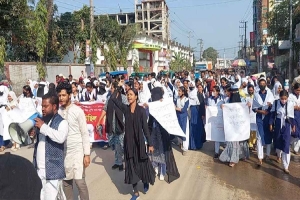 সুনামগঞ্জে স্বরাষ্ট্র উপদেষ্টার পদত্যাগের দাবিতে বিক্ষোভ