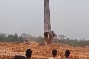গোলাপগঞ্জে গুড়িয়ে দেয়া হলো দুটি অবৈধ ইটভাটা