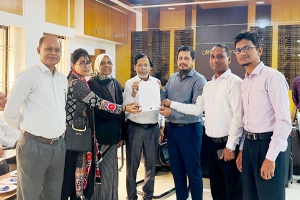 সিলেটে পাথর উত্তোলন বন্ধে বেলার স্মারকলিপি