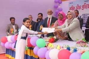 জৈন্তাপুর সরকারি উচ্চ বিদ্যালয়ে বার্ষিক ক্রীড়া প্রতিযোগিতা ও পুরস্কার বিতরণ অনুষ্ঠিত 