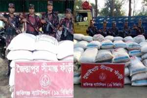 সিলেটে ৬৩ লক্ষ টাকার চোরাই পণ্য জব্দ, আটক ২